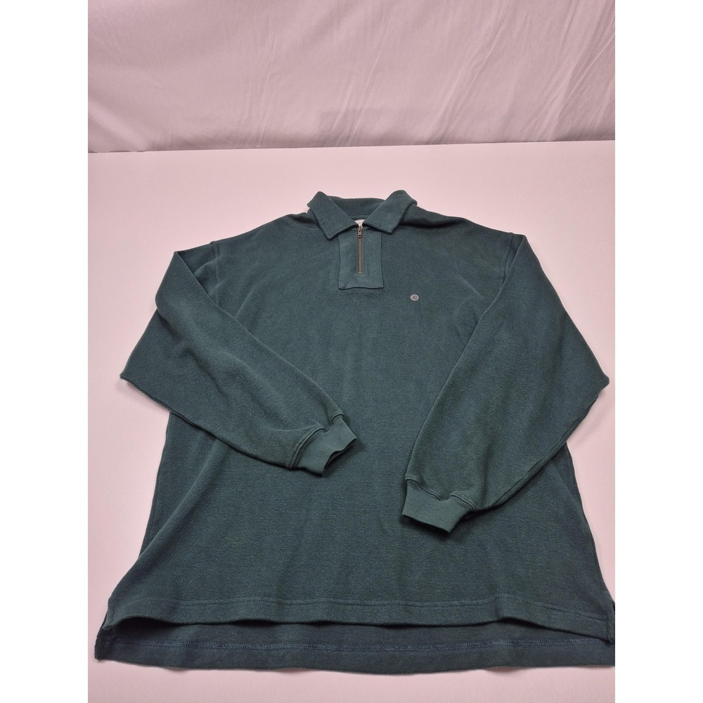 VTG Gap Sweater Mens XL Green Cotton 1/4 Zip Collared Long Sleeve Knit Pullover